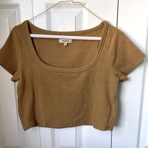 Madewell cotton ribbed crop top.  Size M
